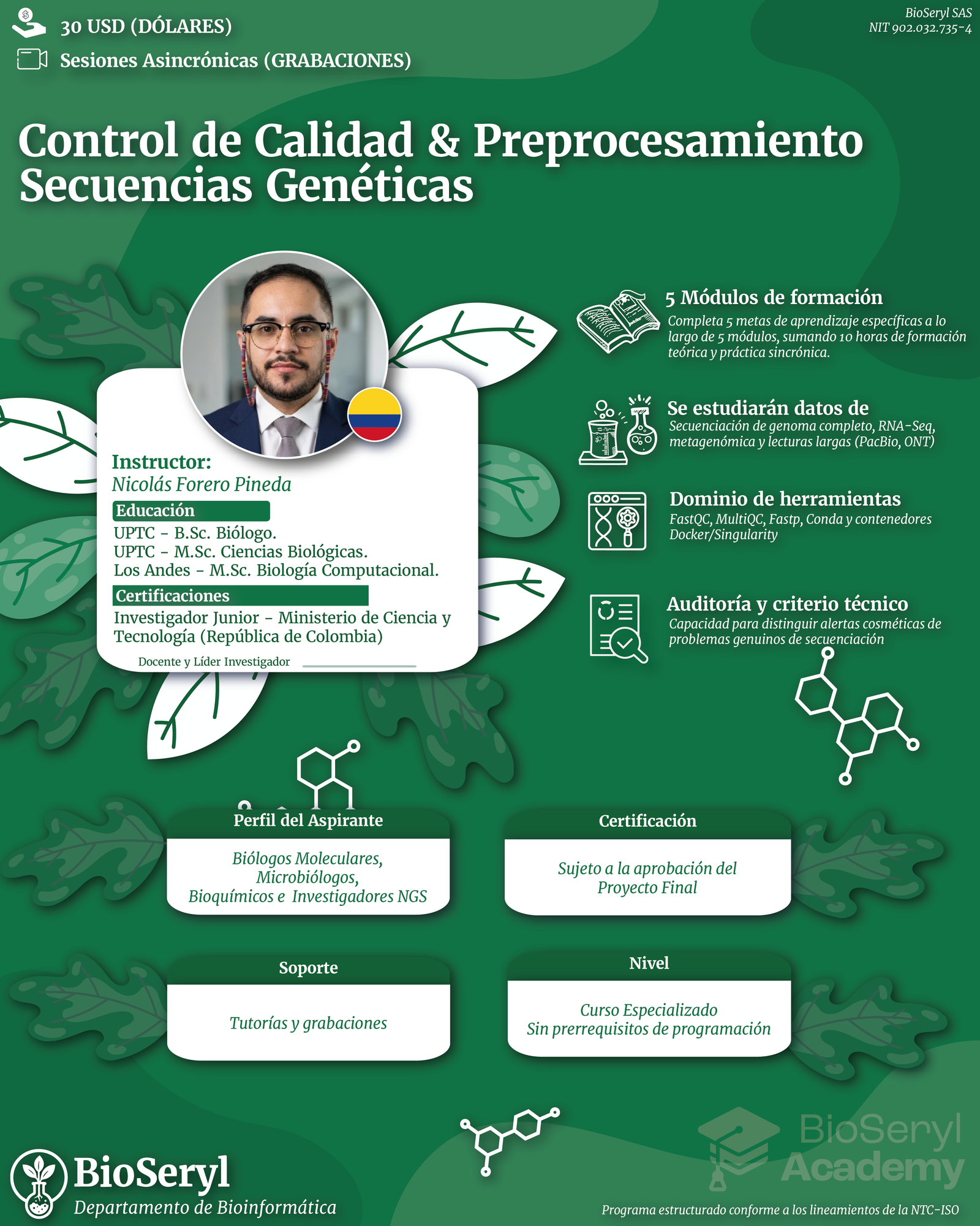 TC-BIO-01 Control de Calidad & Preprocesamiento de Datos NGS